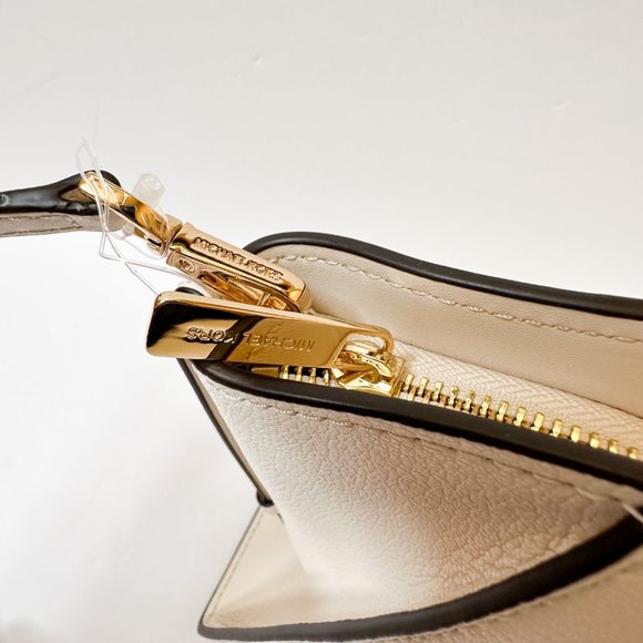 Michael Kors Avril Small Top Zip Satchel Shoulder Crossbody Bag Light Cream - Picture 10 of 11